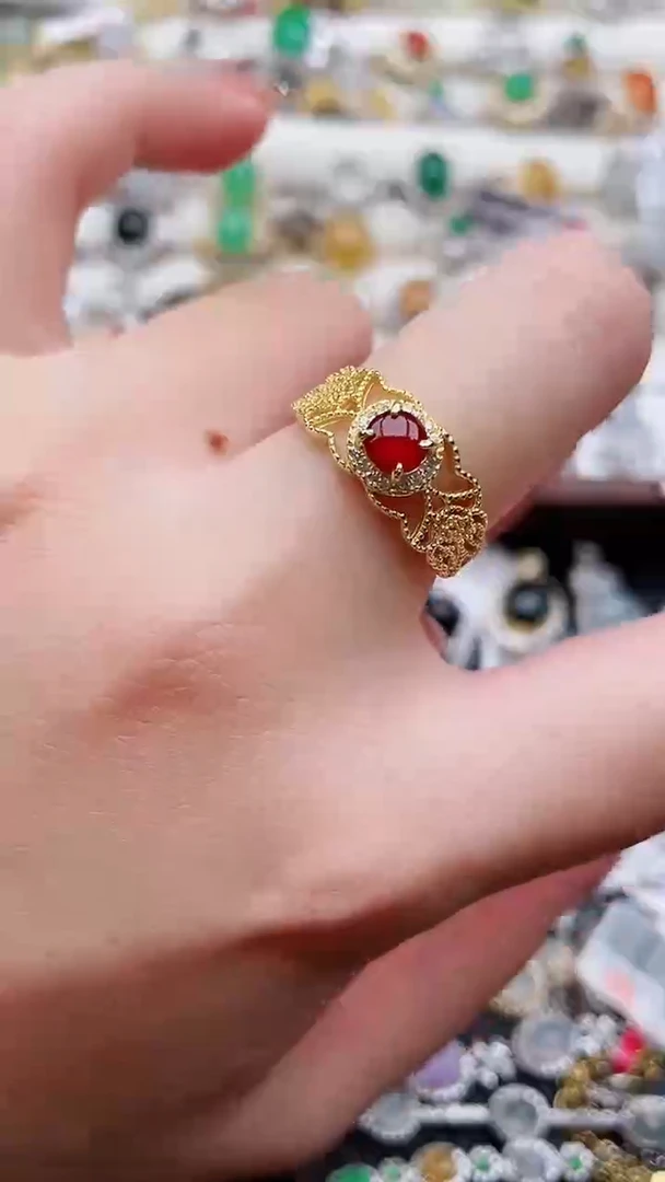 银S925镶嵌戒指翡翠98