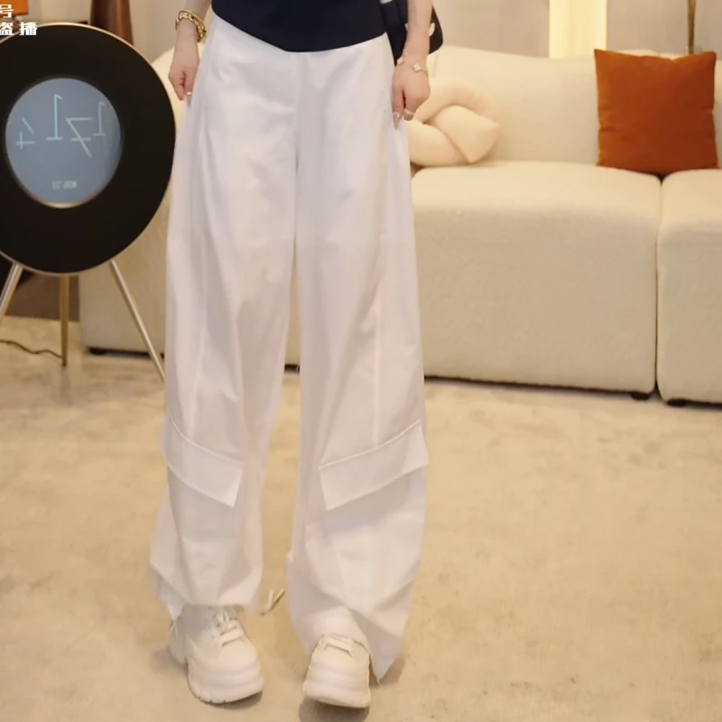 2025新款夏季纯色百搭简约显瘦宽松束脚休闲裤长裤LK2504447