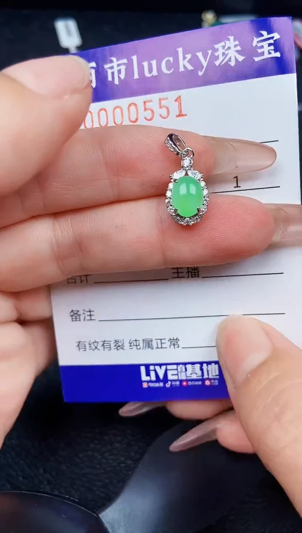 翡翠银S925镶嵌颈饰0551