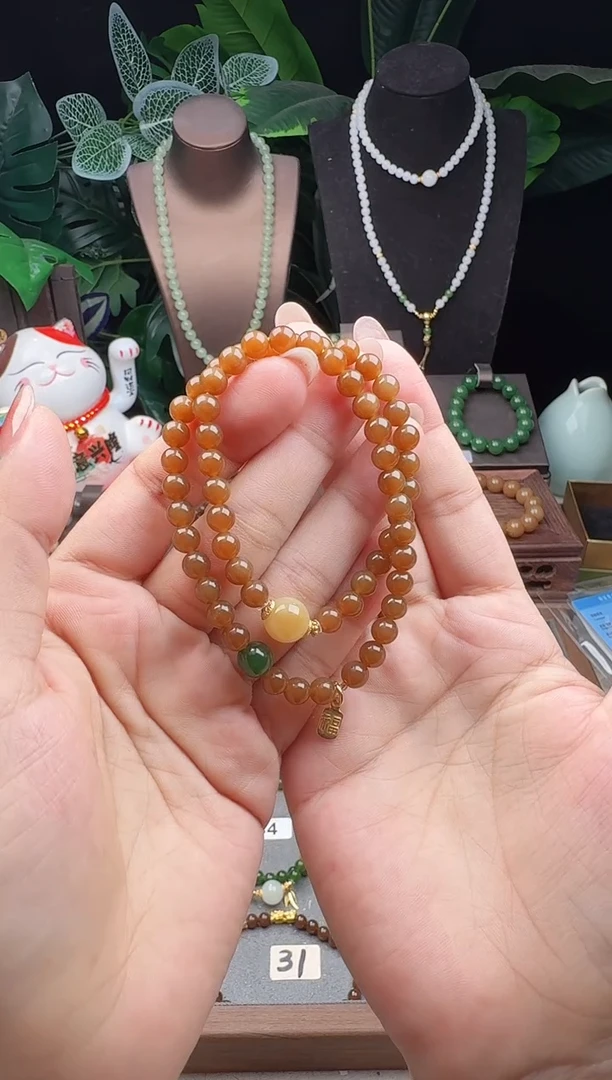 未镶嵌手串和田玉6m新疆且末糖玉双圈手串