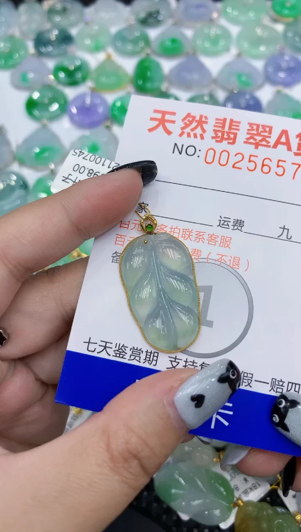 翡翠18K金镶嵌颈饰111111111111