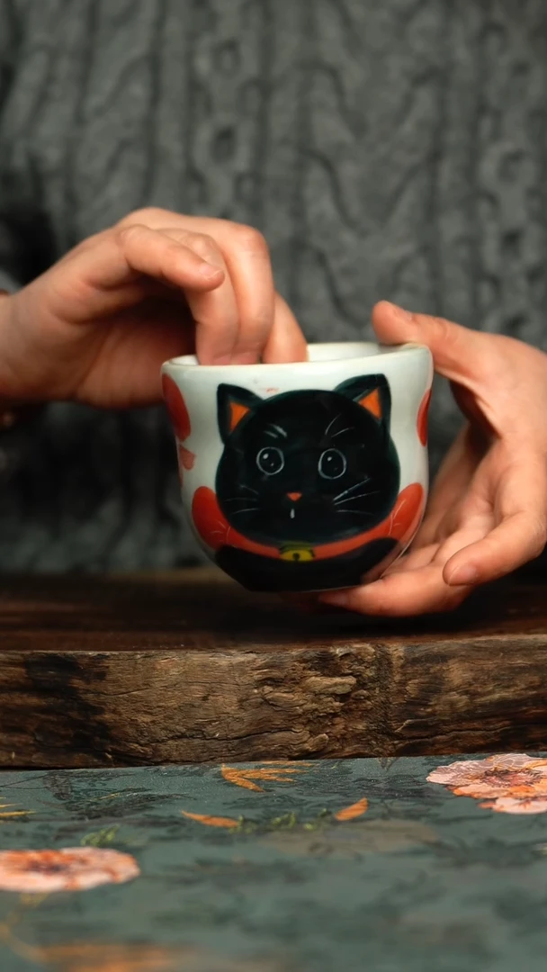 【闪购商品】杯釉下彩手工手绘同款陶器