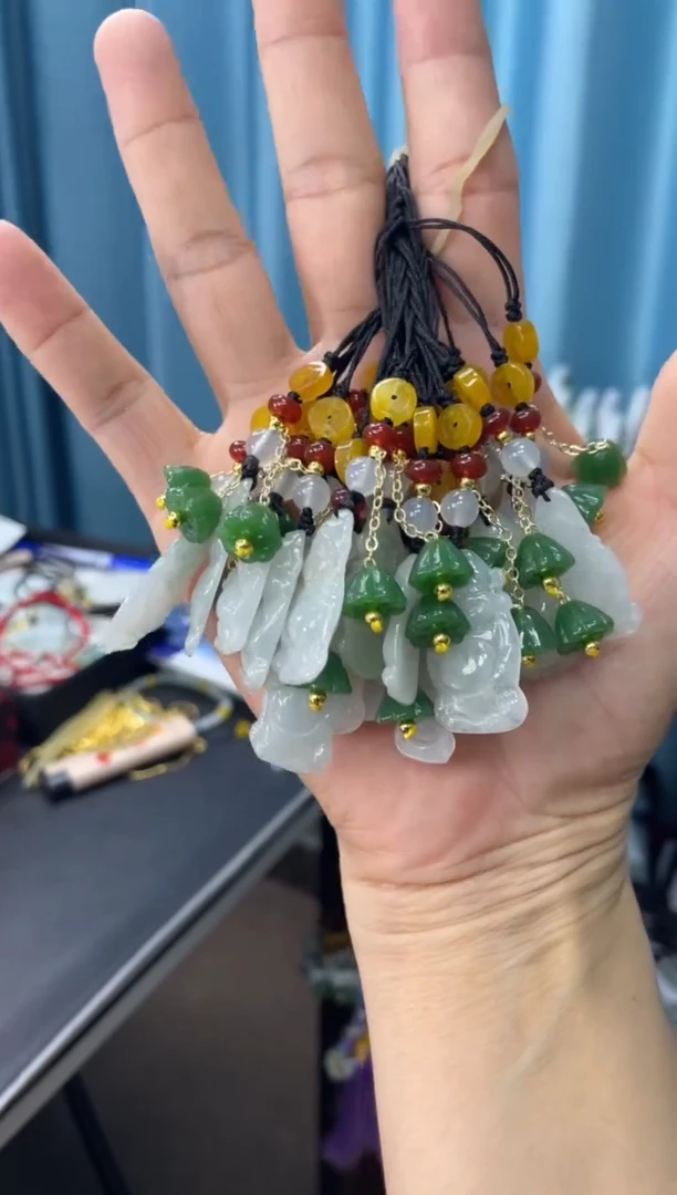 翡翠未镶嵌吊坠(不含链)财神手机挂 多样性发其一