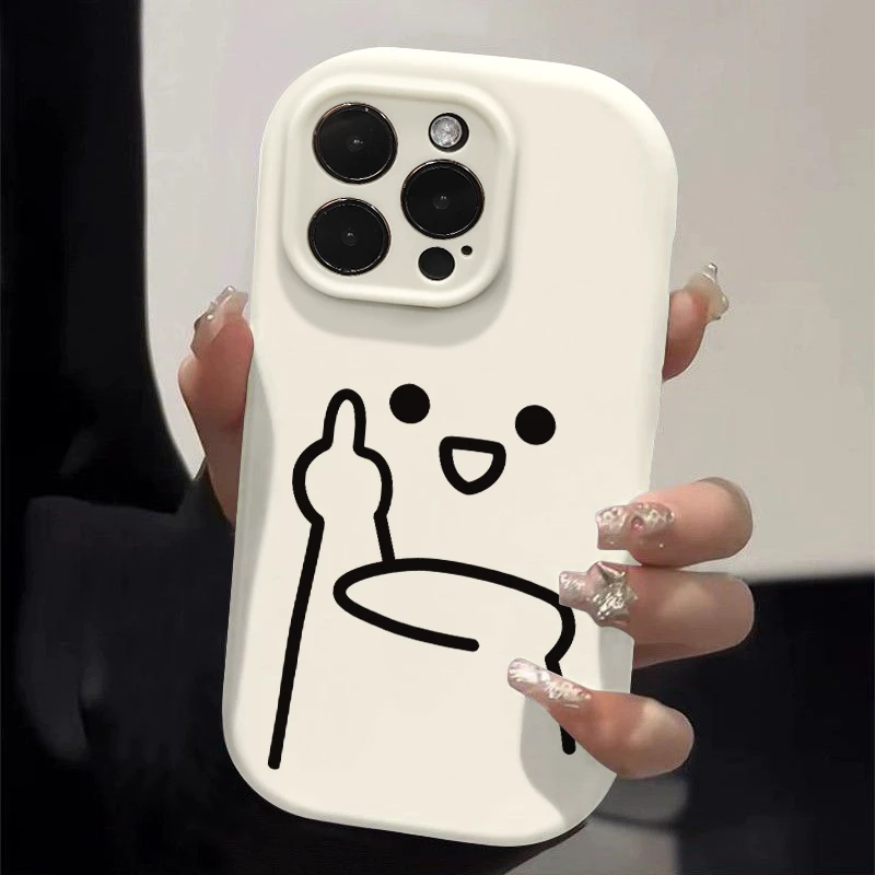 中指小人适用iPhone15手机壳苹果14创意13Pro个性潮12ProMax防摔1