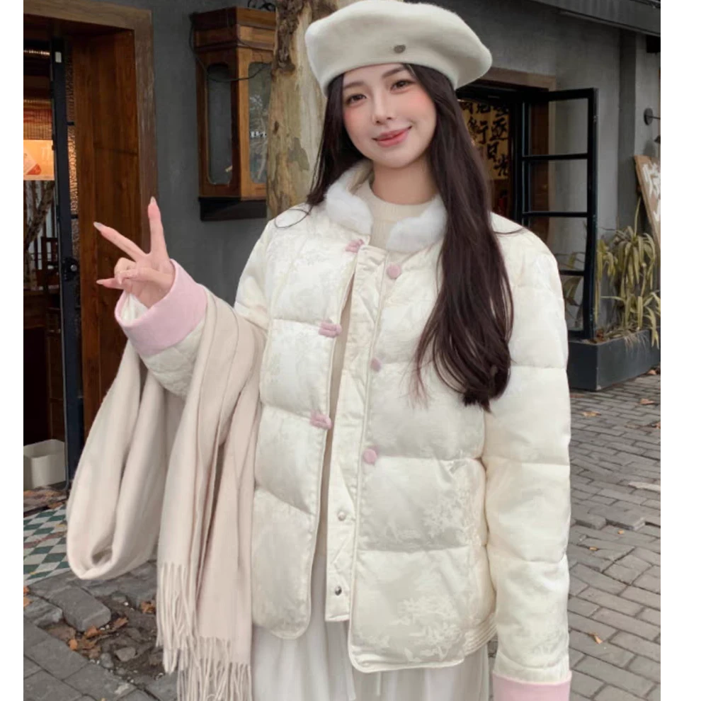 【清货福利款】网红白色短款保暖韩版立领小个子棉服