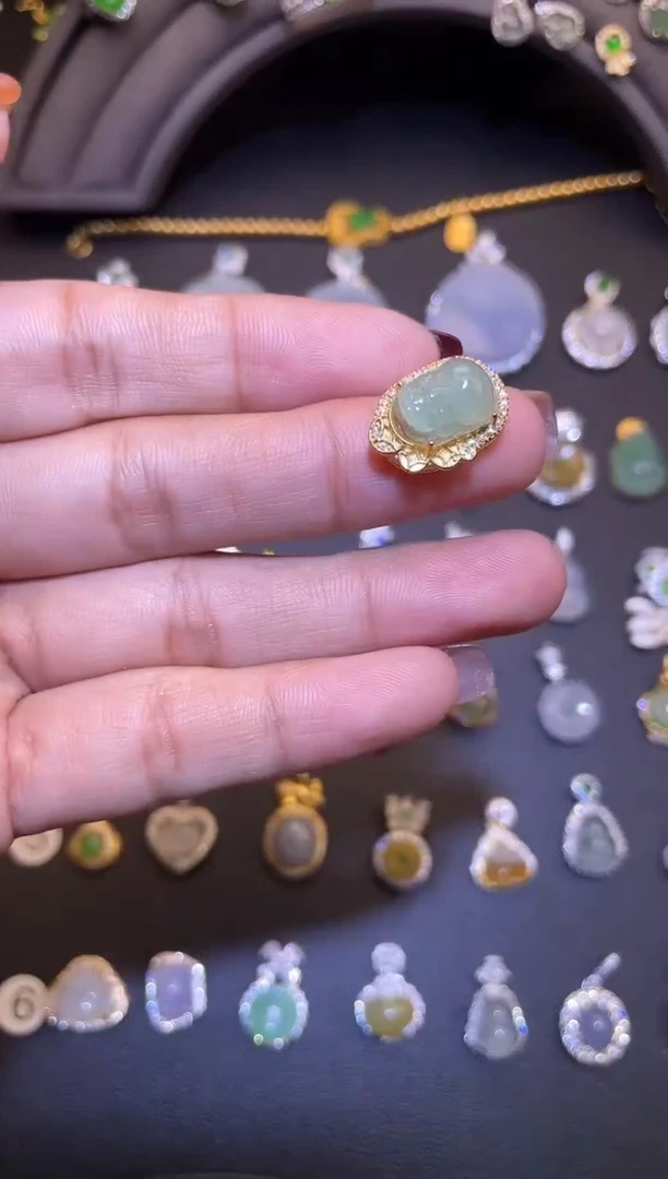 吊坠(不含链)银S925镶嵌翡翠1