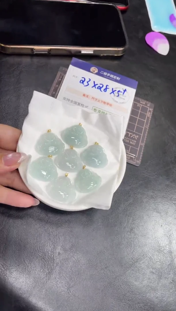 【闪购商品】翡翠挂件18K金镶嵌冰川蓝佛公FL06@CP多样性发其一配绳