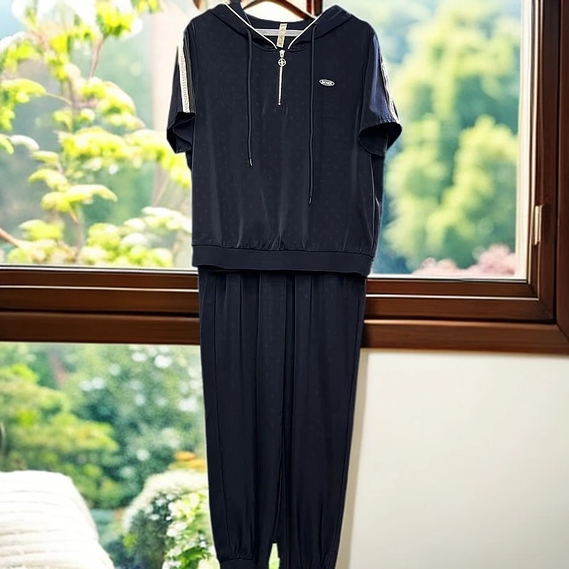 3231#【木兮兮专属】2025年夏季新款气质显瘦遮肉洋气时尚休闲套装