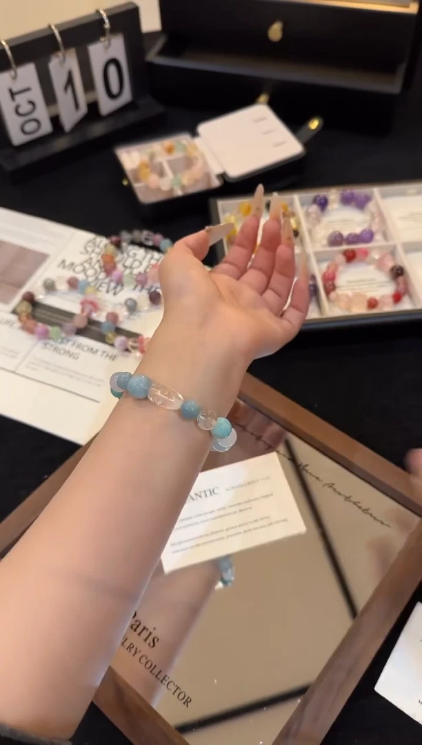 合金手链水晶海蓝宝多宝x2433