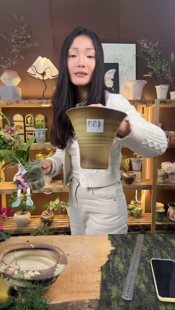 无花朵编号  453 景德镇手工手绘花盆