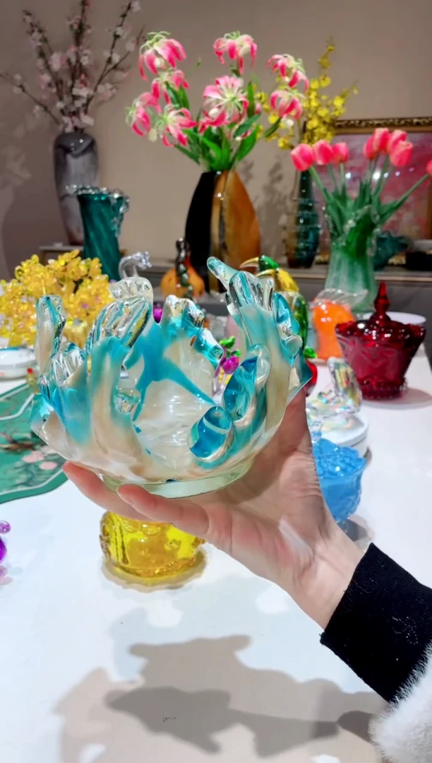 【闪购商品】琉璃手工艺品 珊瑚 烛台