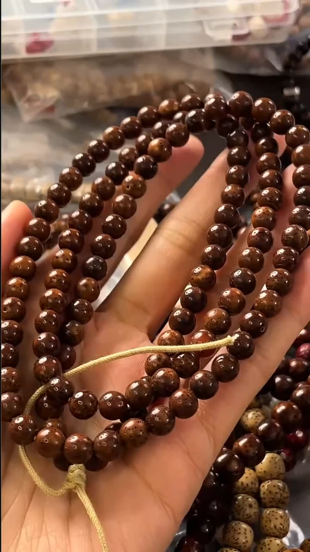 吊坠星月菩提精工级中珀圆珠7长串