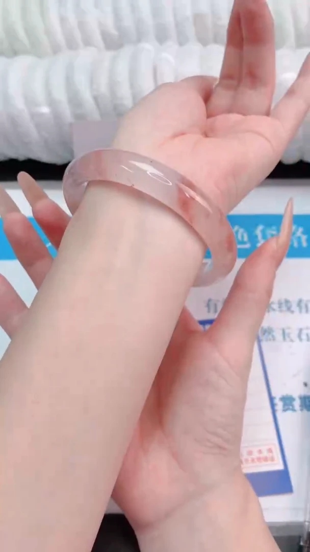 未镶嵌手镯石英质玉桃花酿70-圈口62-102