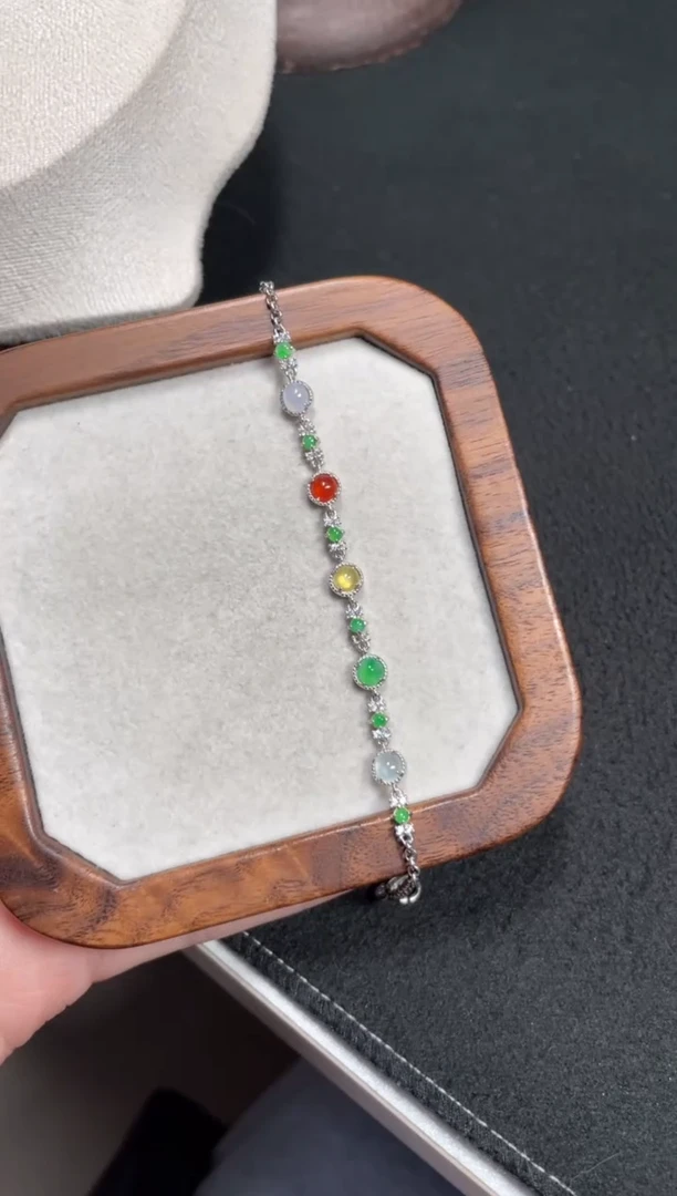 【闪购商品】翡翠手链银S925镶嵌翡翠