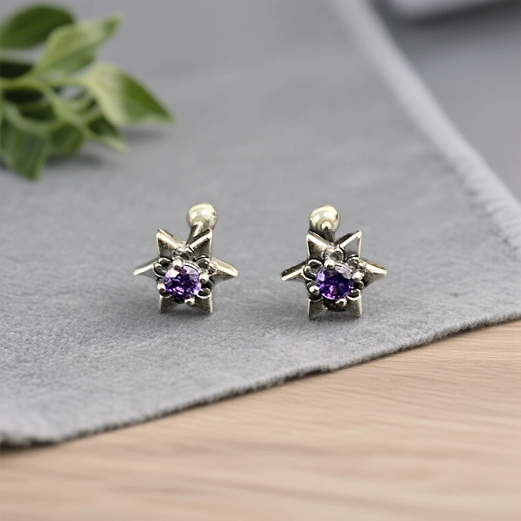 925银耳饰 民族风镶嵌耳饰 ES00993