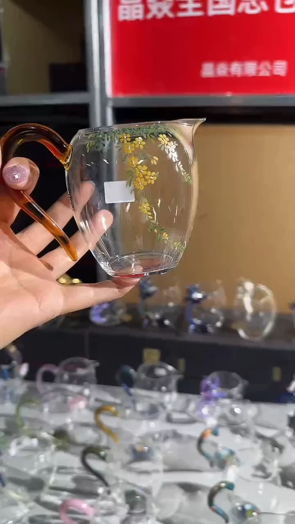 晶焱浅黄色梨花手绘公道