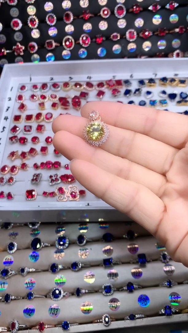 【闪购商品】水晶吊坠(赠链)银S925镶嵌玫瑰金