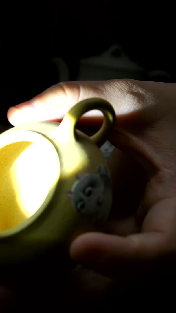 茶壶紫砂本绿小奶猫壶微瑕