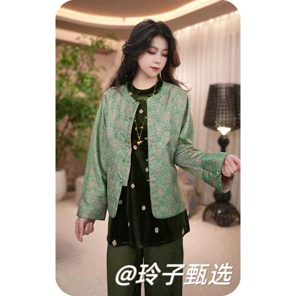 玲子自制（十里桃花）原版！新中式国风气质高定上衣双面穿外套