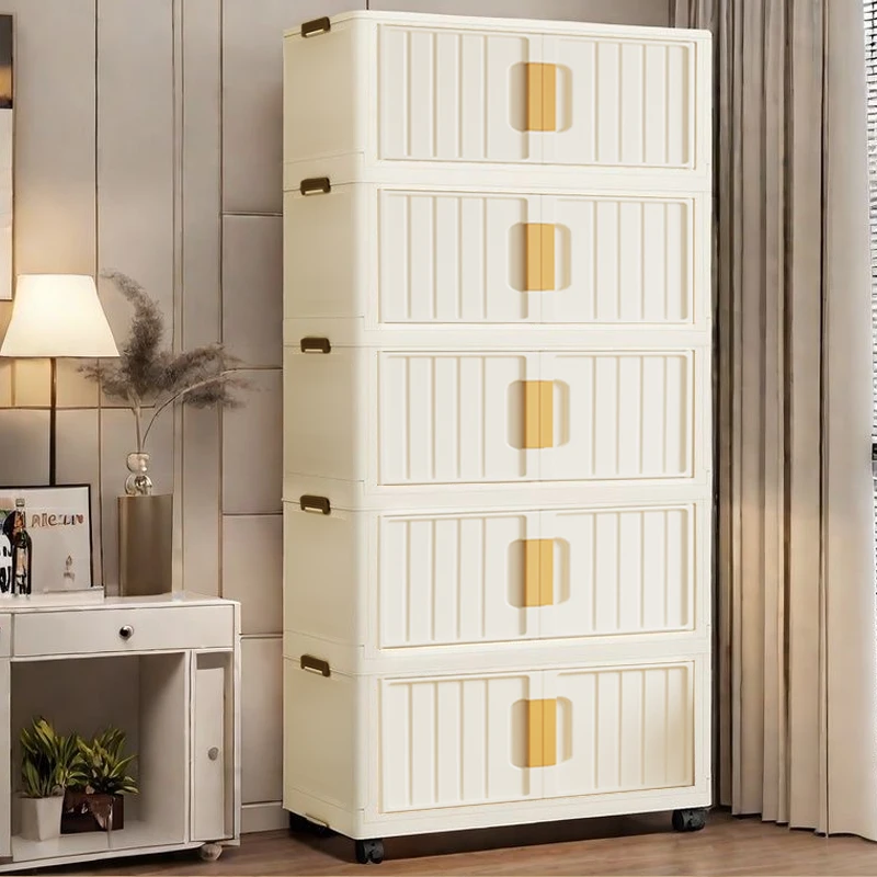 D4【65CM直径拍四层发五层】衣服收纳柜家用宝宝折叠衣柜多层储物柜