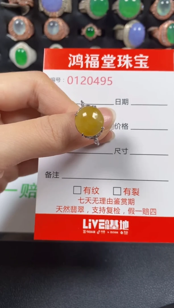 银S925镶嵌戒指翡翠0495
