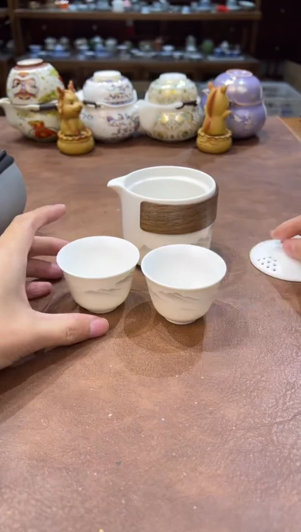 真的很便宜超好看会开片的旅行茶具