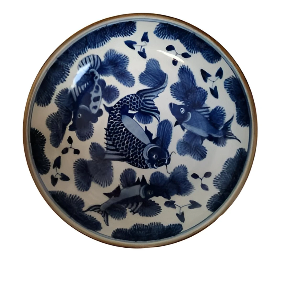 A99清  光绪 青花鱼藻纹赏盘