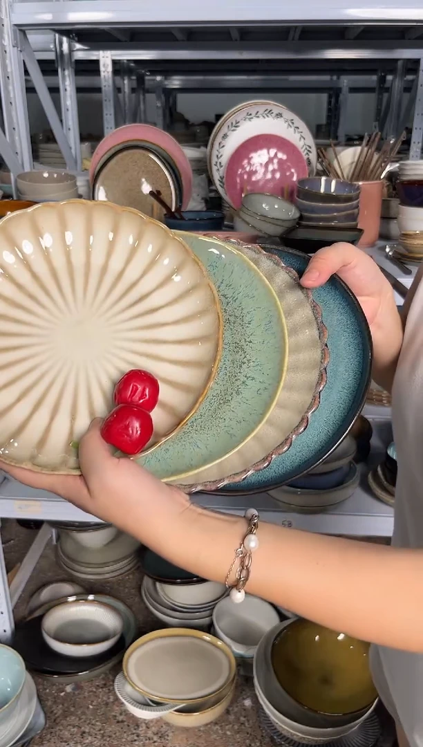 陶瓷外贸尾货瑕疵满20包邮X4 小盘组合