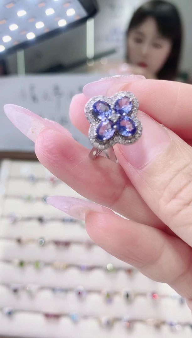 【闪购商品】坦桑石戒指银S925镶嵌47-10不退不换