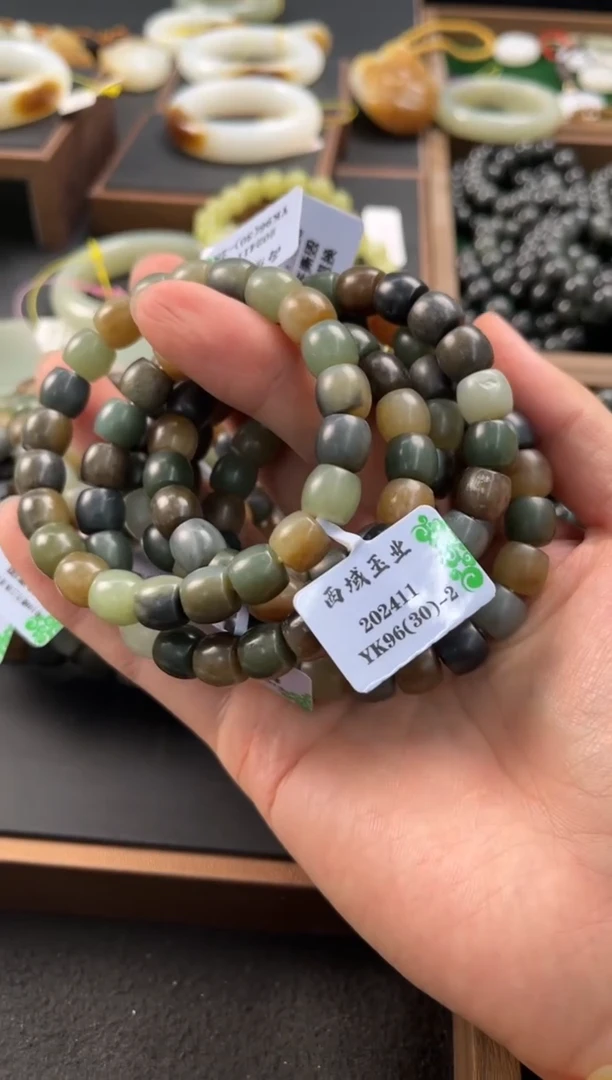 手串未镶嵌和田玉若羌楼兰三色直切手串卡10微色差多样性发其一