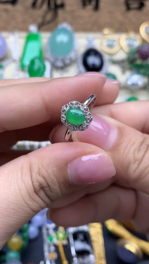 【闪购商品】翡翠戒指18K金镶嵌466-中国好珍宝