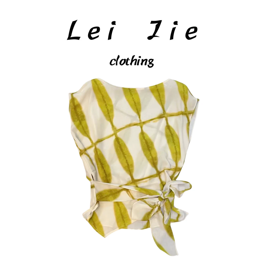 【Lei Jie】夏日风情丝质系带小衫1763