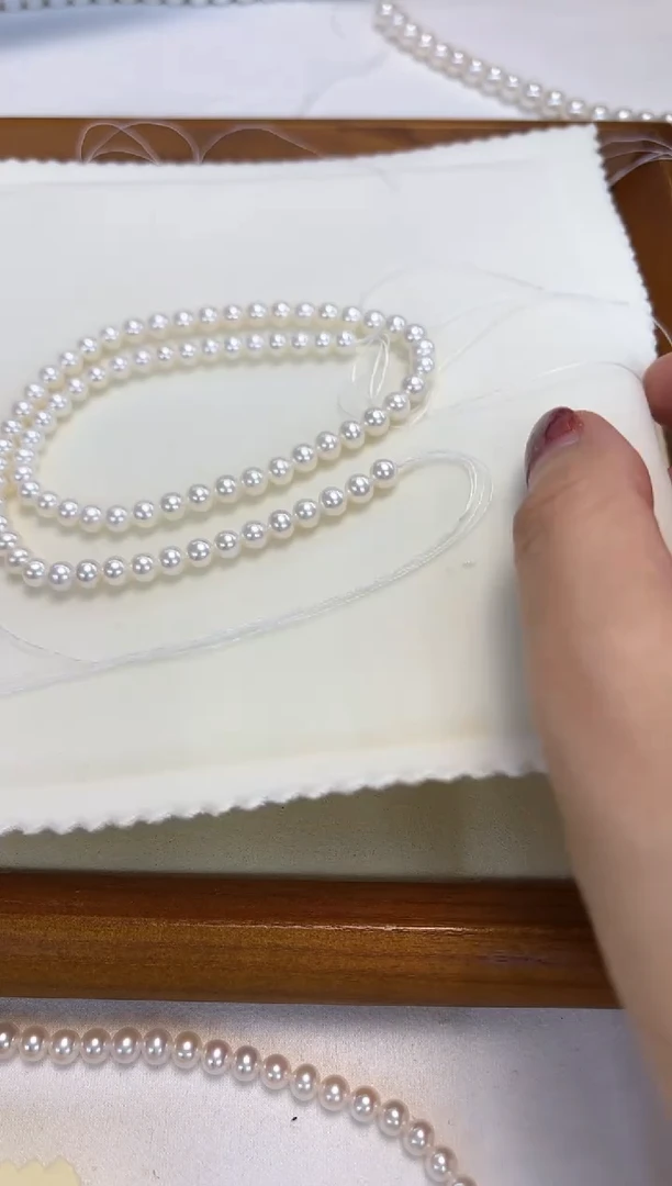 银S925镶嵌手绳淡水珍珠静***静5-6mm60CM