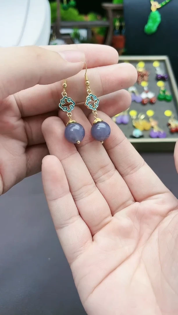 【闪购商品】玛瑙/玉髓耳钉银S925镶嵌327000