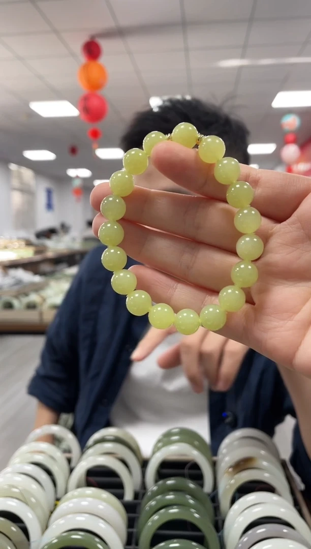 手链未镶嵌和田玉高品黄玉卡9-10手串一条