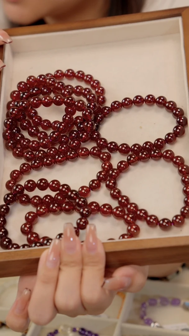 手链未镶嵌石榴石A1 石榴石手链手串多样性发一