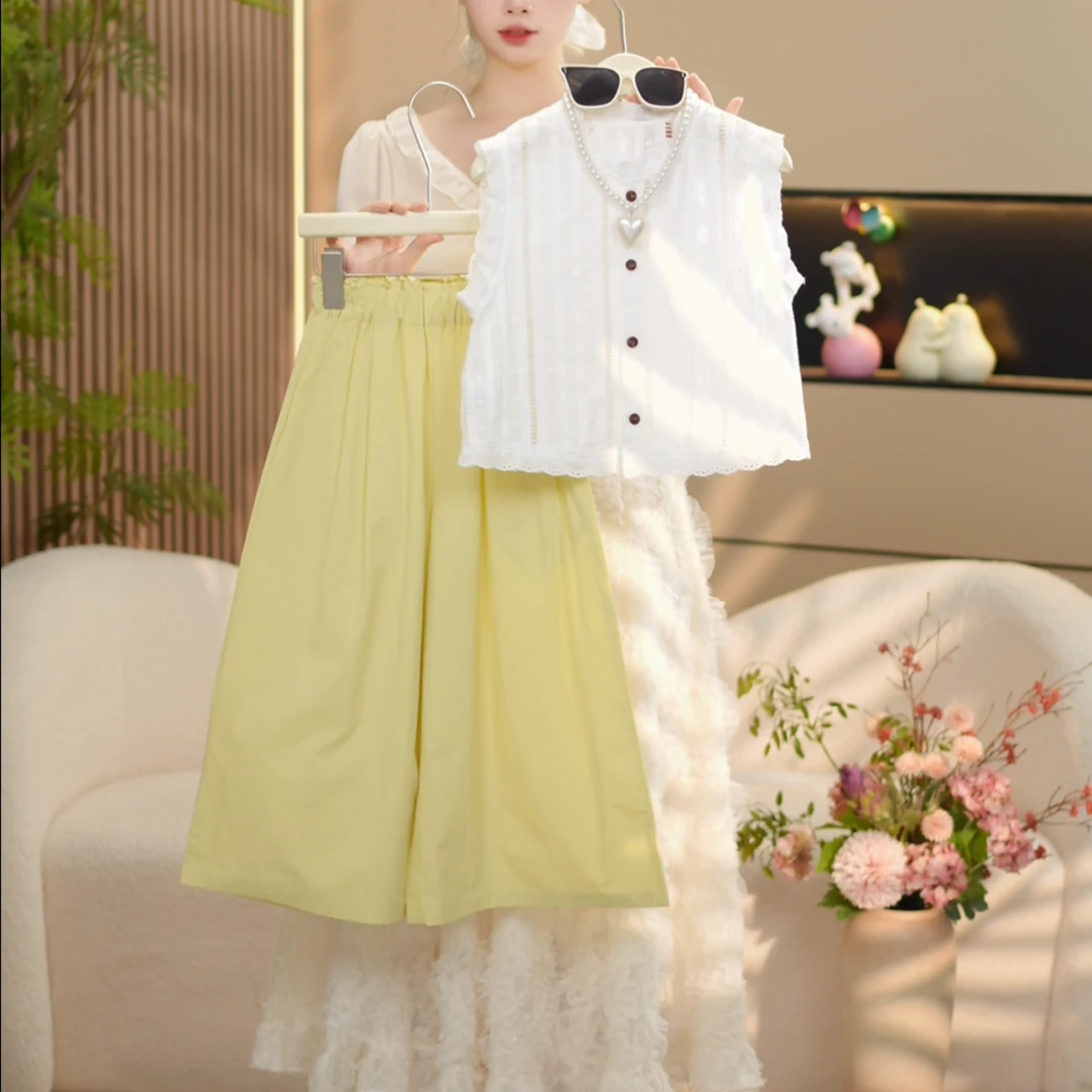 boboe/波波鹅女童夏季新款套装时尚百搭上衣+裤子--Y4831