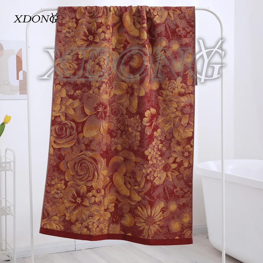 XDONGY（冬云家纺） 80*160全彩棉百花似锦红色成人家用大浴巾