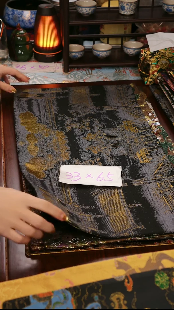 【西阵织汉宫秋月B双面】中国风干泡织锦茶席33*65