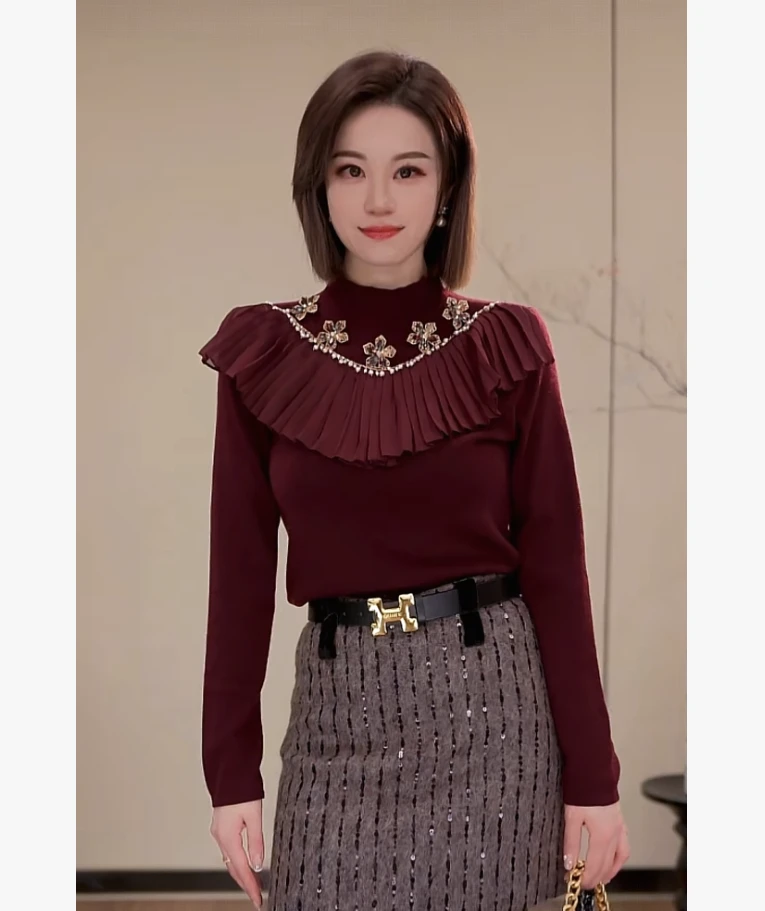 【反转巴黎】Molly 时尚气质显瘦轻奢重工洋气 上衣 M2025995