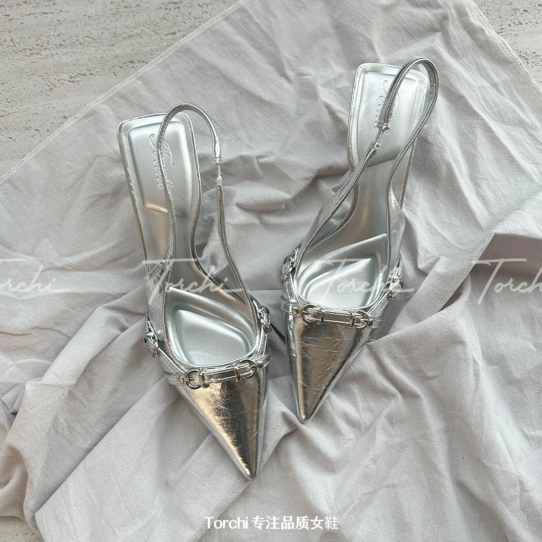 甜甜专属/ 未来超模 /U*r家 气质包头凉鞋尖头御姐气质浅口高跟鞋