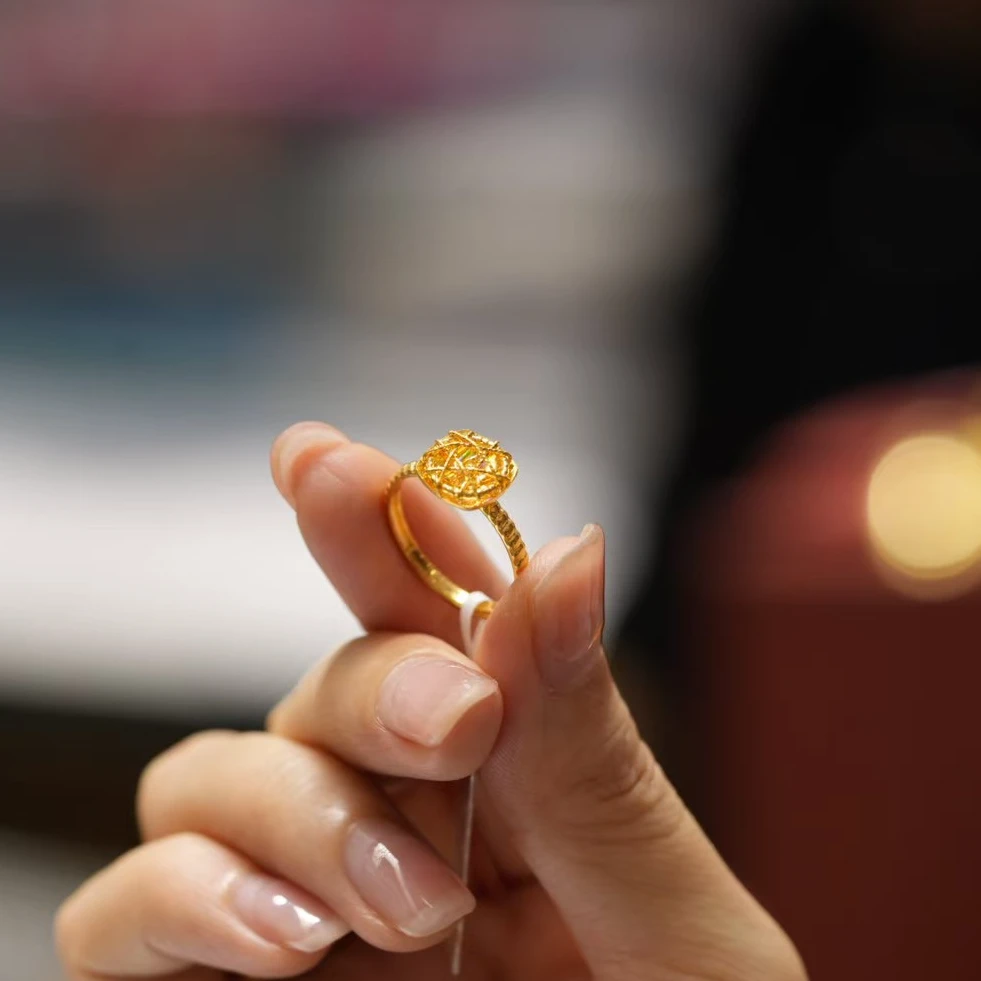 【巧玲专属】足金999方糖戒指 经典时尚百搭 3.4