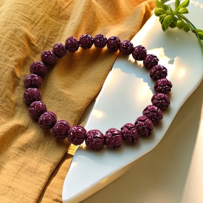 含辰砂工艺品朱砂莲花好运连连手链