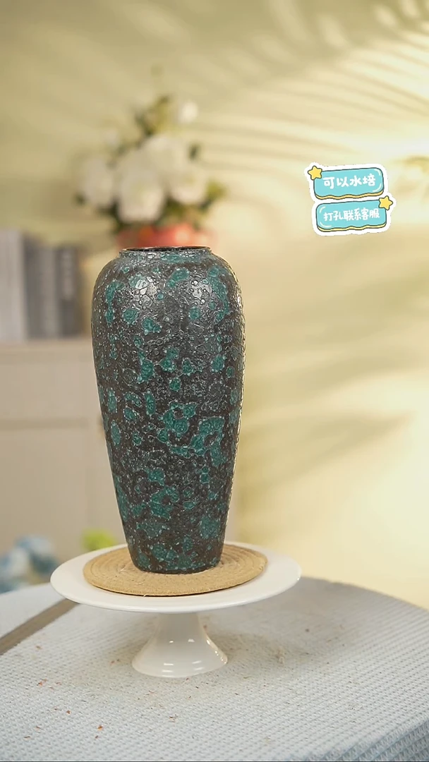高款峰窝绿景德镇高端陶瓷花瓶家居水培插花瓶
