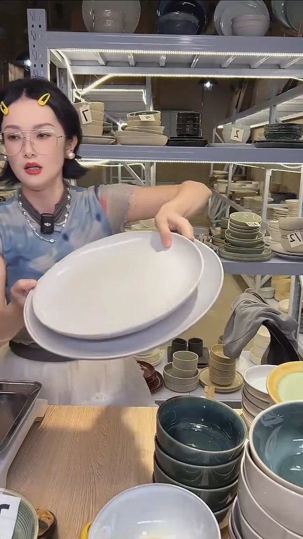 瓷大盘鸡97外贸尾货高温釉下彩陶瓷餐具默认微瑕