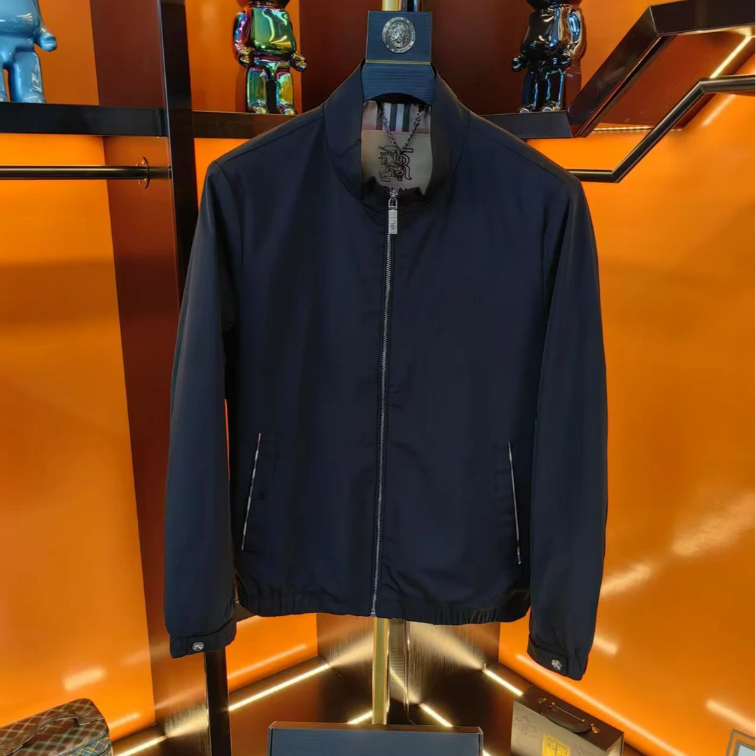 2025年早春新款高定轻奢夹克男士春秋时尚夹克立领