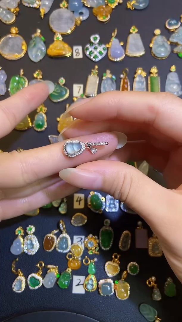 吊坠(不含链)银S925镶嵌翡翠1