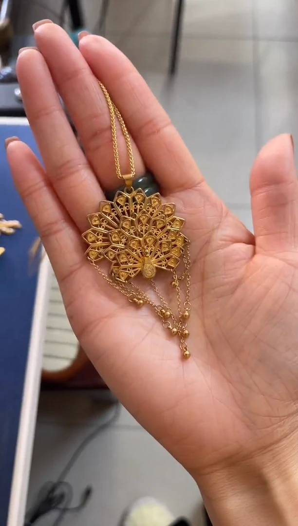 【闪购商品】孔雀珐琅景泰蓝吊坠