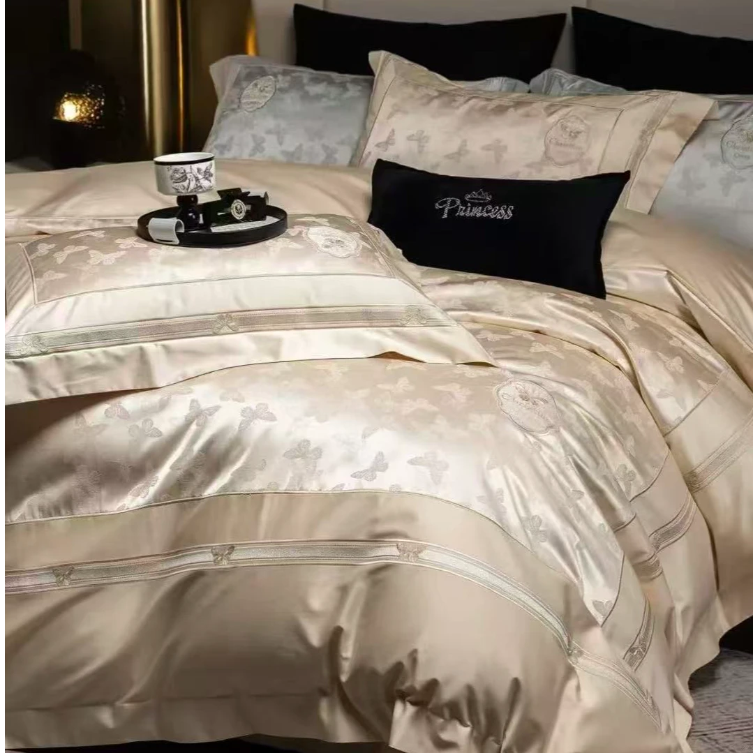 以直播间展示为准-高端全棉四件套100%纯棉轻奢床单被套床上用品