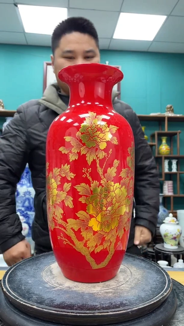 摆件红冬瓜陶瓷摆件